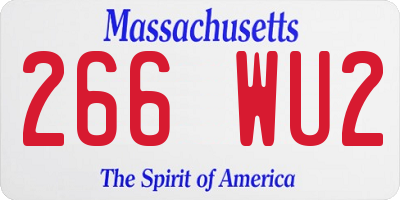 MA license plate 266WU2