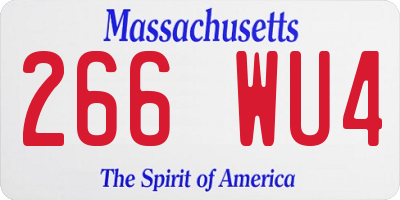 MA license plate 266WU4