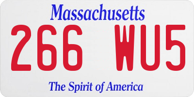 MA license plate 266WU5