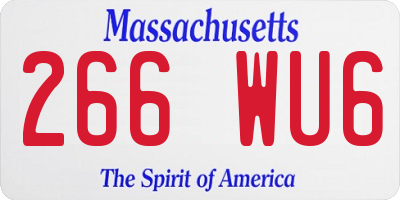 MA license plate 266WU6