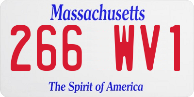 MA license plate 266WV1