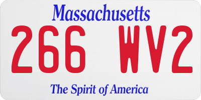 MA license plate 266WV2