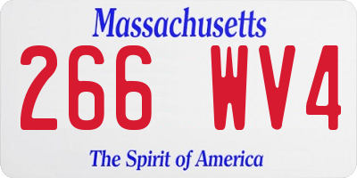 MA license plate 266WV4