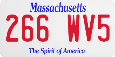 MA license plate 266WV5