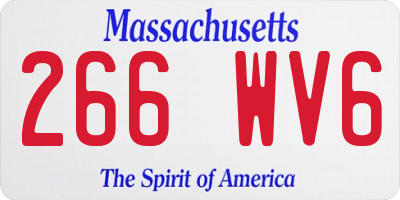 MA license plate 266WV6