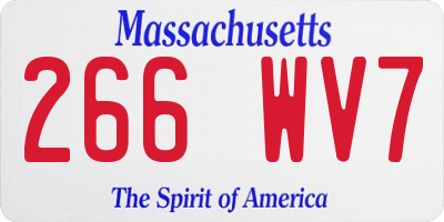 MA license plate 266WV7