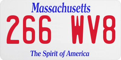 MA license plate 266WV8