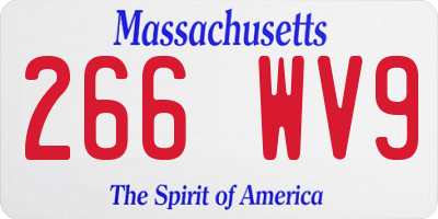 MA license plate 266WV9
