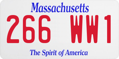 MA license plate 266WW1