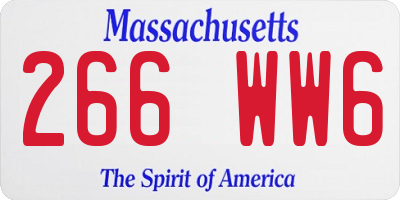 MA license plate 266WW6