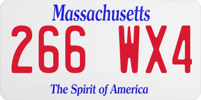 MA license plate 266WX4