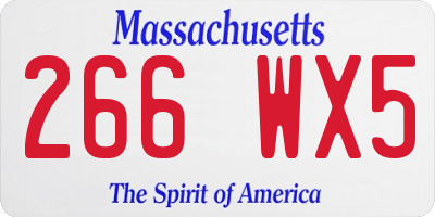 MA license plate 266WX5