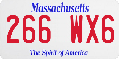MA license plate 266WX6