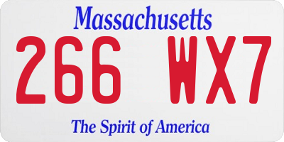 MA license plate 266WX7