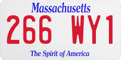 MA license plate 266WY1