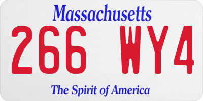 MA license plate 266WY4