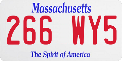 MA license plate 266WY5