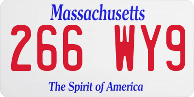 MA license plate 266WY9