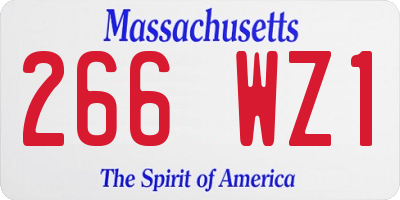MA license plate 266WZ1