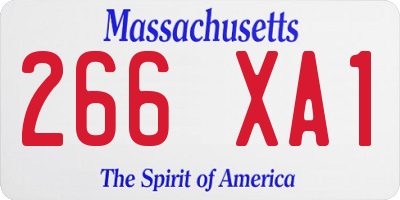 MA license plate 266XA1