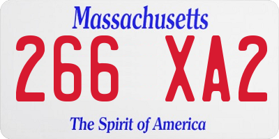 MA license plate 266XA2