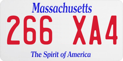 MA license plate 266XA4