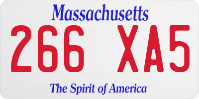 MA license plate 266XA5