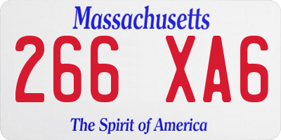 MA license plate 266XA6