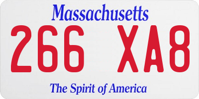 MA license plate 266XA8