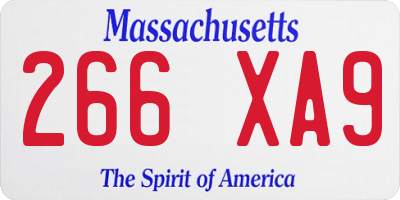 MA license plate 266XA9