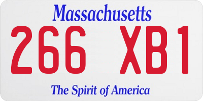 MA license plate 266XB1