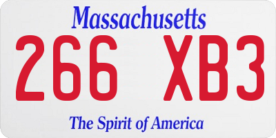 MA license plate 266XB3
