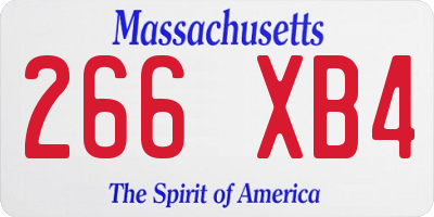 MA license plate 266XB4