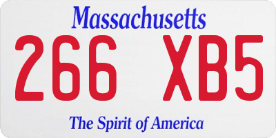MA license plate 266XB5