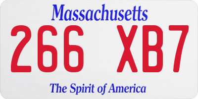 MA license plate 266XB7