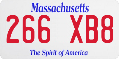 MA license plate 266XB8