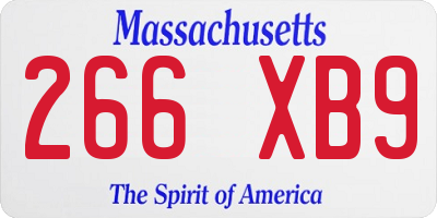 MA license plate 266XB9