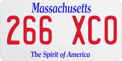 MA license plate 266XC0