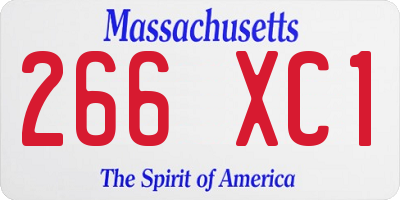 MA license plate 266XC1