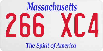 MA license plate 266XC4