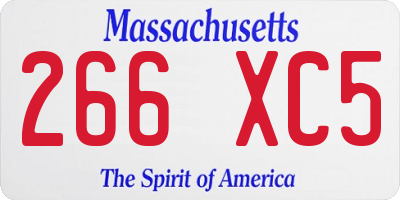 MA license plate 266XC5