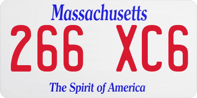 MA license plate 266XC6