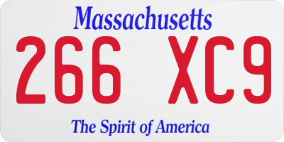 MA license plate 266XC9