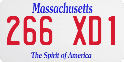 MA license plate 266XD1