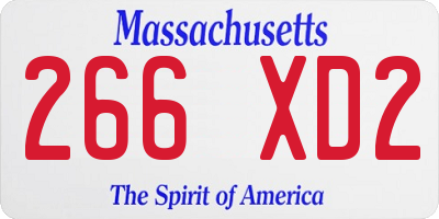 MA license plate 266XD2