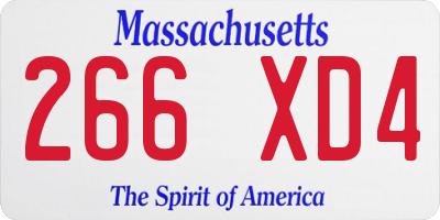 MA license plate 266XD4