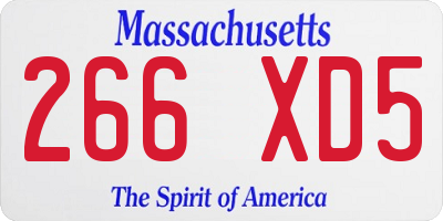 MA license plate 266XD5