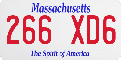 MA license plate 266XD6