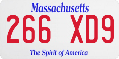 MA license plate 266XD9