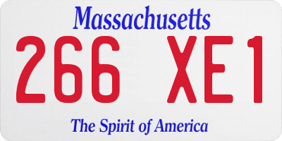 MA license plate 266XE1